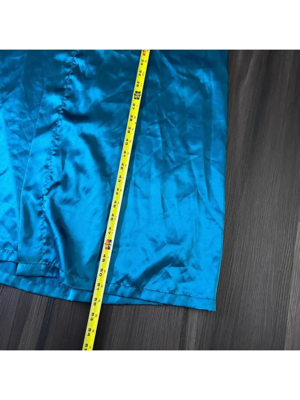 Alexander Del Rossa Satin Robe Teal Blue Long Belt Men's Size XL